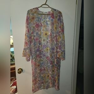 L.i.f.e Love Is For Eternity Long Sleeve Floral Kimono Size Small